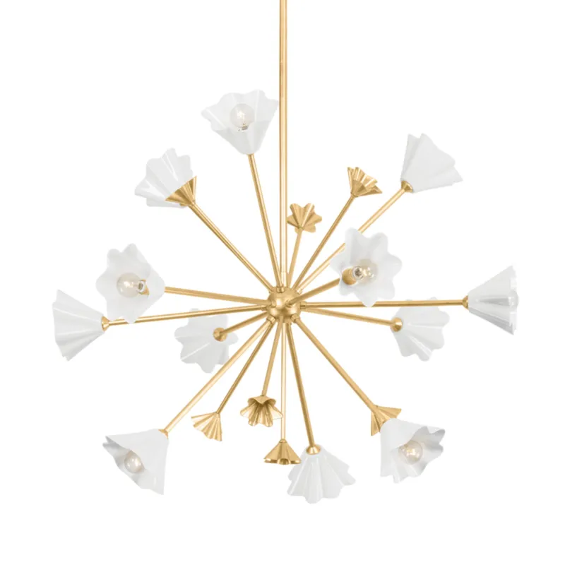 Julieta 12-Light Chandelier in Vintage Gold Leaf 40.25W x 32H