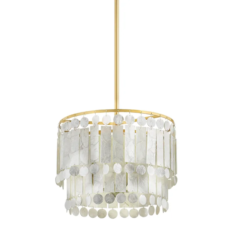 Melisa 3-Light Pendant in Aged Brass by Megan Molten 16W x 13.5H