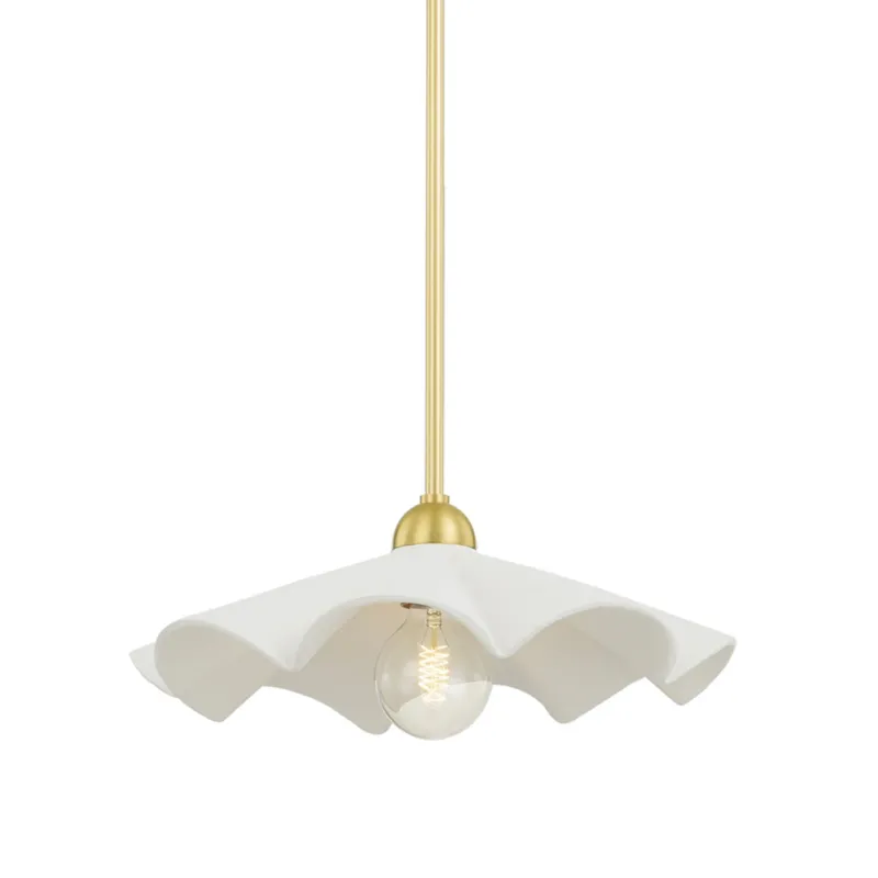Maisie 1-Light Pendant in Aged Brass by Megan Molten 16W x 6H