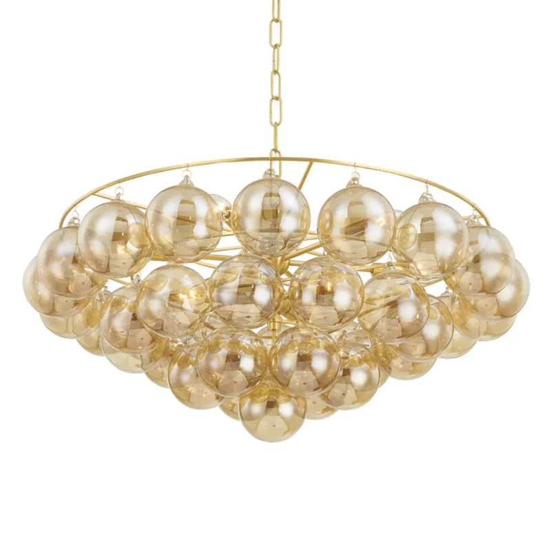 Mimi 9-Light Chandelier in Aged Brass by Megan Molten 31.5W x 15.75H (H711809-AGB)