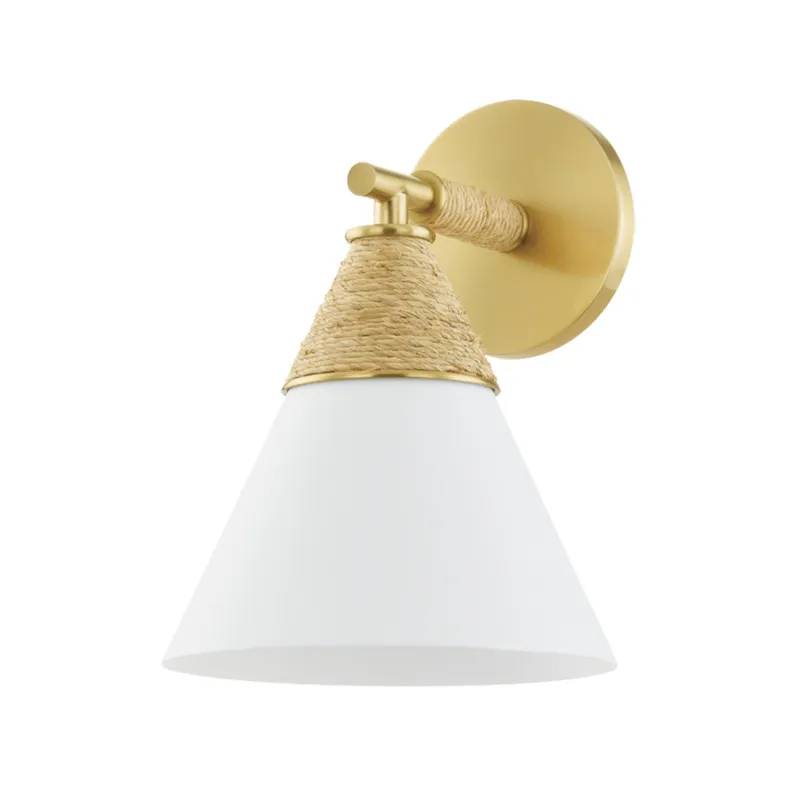 Mica 1-Light Wall Sconce in Aged Brass by Megan Molten 7.75W x 10.75H