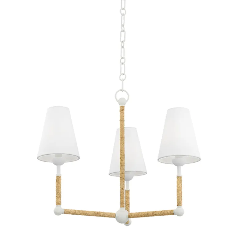 Mariana 3-Light Chandelier in Texture White by Megan Molten 24W x 19.25H