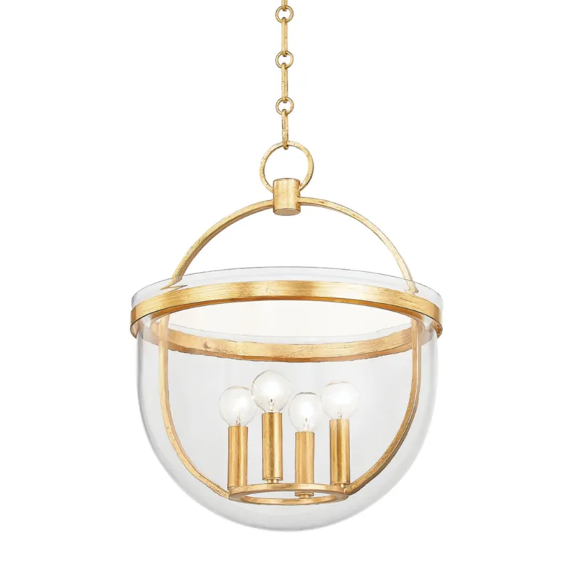 Malloy 4-Light Lantern in Vintage Gold Leaf 15.5W x 20.5H