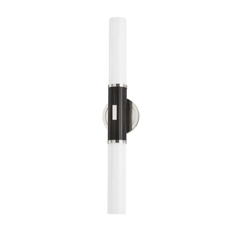 Crewe 2-Light Wall Sconce in Polished Nickel 5W x 26.25H