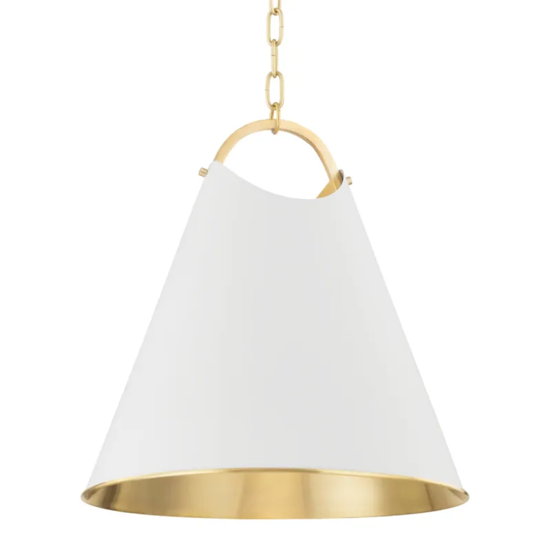 Burnbay 1-Light Pendant in Aged Brass 18.25W x 19H