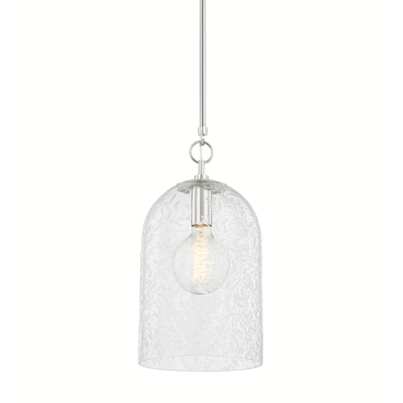 Belleville 1-Light Pendant in Polished Nickel 10W x 19.25H