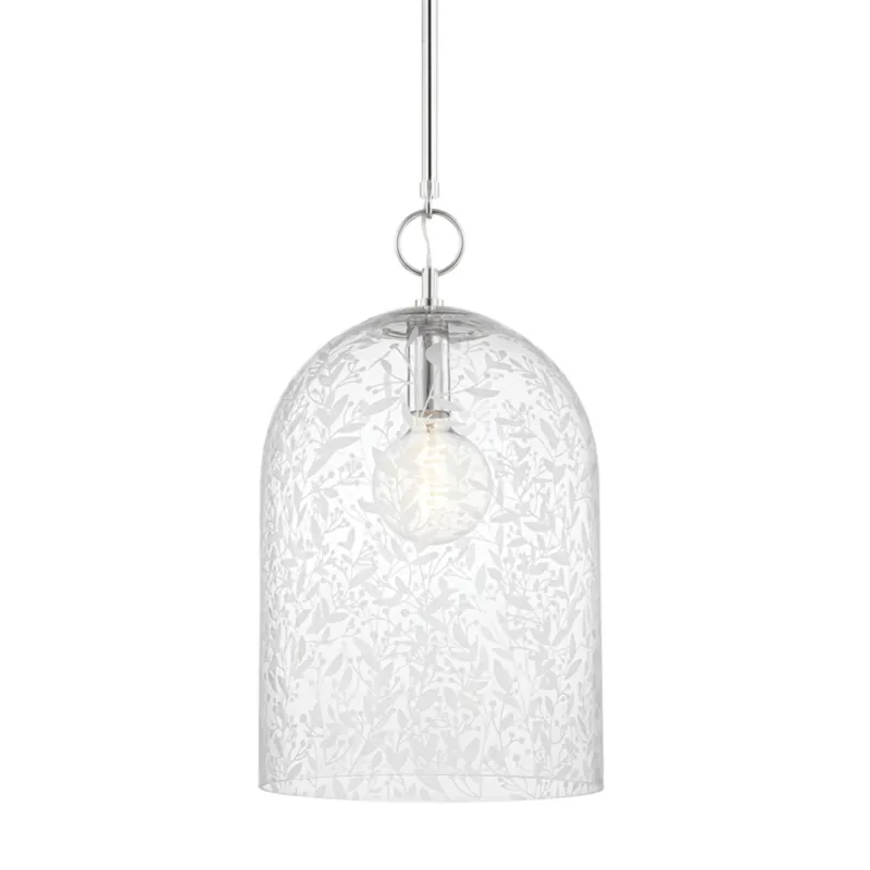 Belleville 1-Light Pendant in Polished Nickel 14W x 25.5H