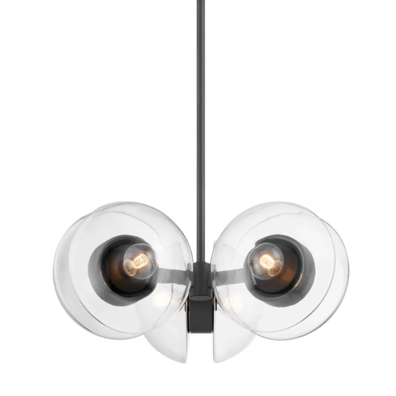 Kert 6-Light Chandelier in Black Brass 27W x 12H
