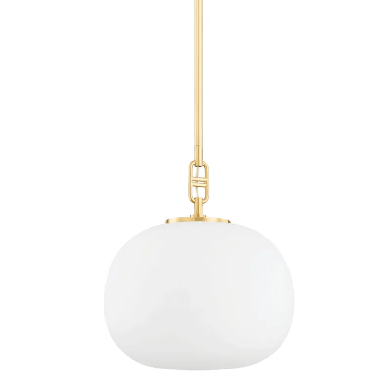 Ingels 1-Light Pendant in Aged Brass 11W x 13H