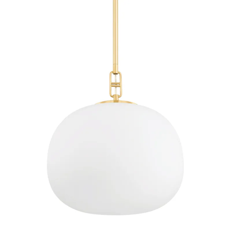 Ingels 1-Light Pendant in Aged Brass 16W x 17.5H