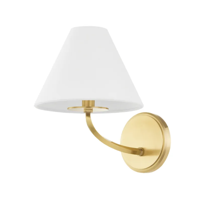 Stacey 1-Light Wall Sconce in Aged Brass by Becki Owens 8.25W x 10.75H