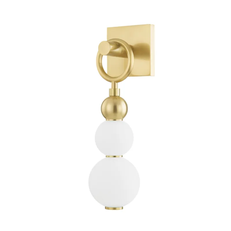 Perrin 1-Light Wall Sconce in Aged Brass by Pembrooke & Ives 6W x 21H
