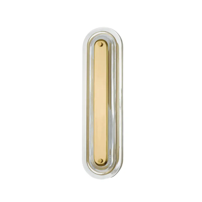 Litton 1-Light Wall Sconce in Aged Brass by Pembrooke & Ives 5.75W x 21.25H