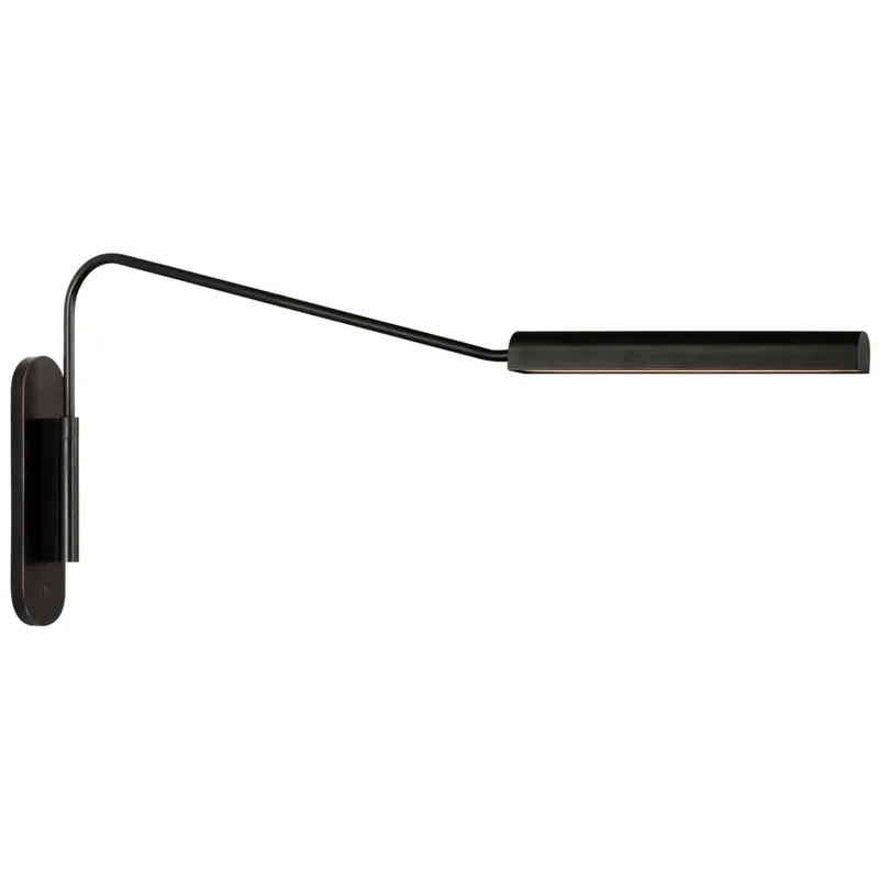 Ian K. Fowler Austin Large Articulating Wall Light in Aged Iron W3" x H16"
