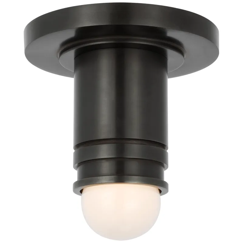 Thomas O'Brien Top Hat Mini Monopoint Flush Mount in Bronze Ceiling Light W2.75" x H5"