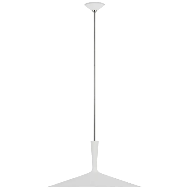 AERIN Rosetta XL Pendant in Matte White and Polished Nickel Ceiling Light W26"