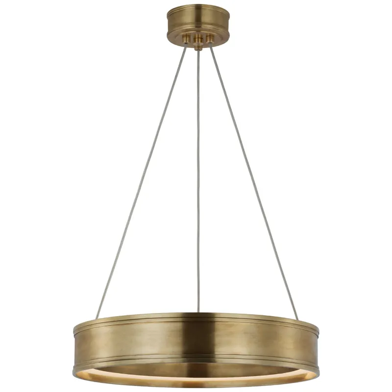 Chapman & Myers Connery 18" Ring Chandelier in Antique-Burnished Brass Ceiling Light W18"
