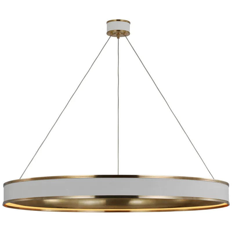 Chapman & Myers Connery 50" Ring Chandelier in Matte White Ceiling Light W50"