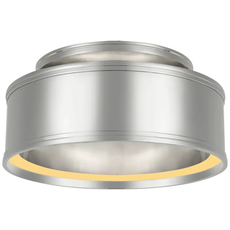 Chapman & Myers Connery 14" Flush Mount in Polished Nickel Ceiling Light W14" x H6.25"