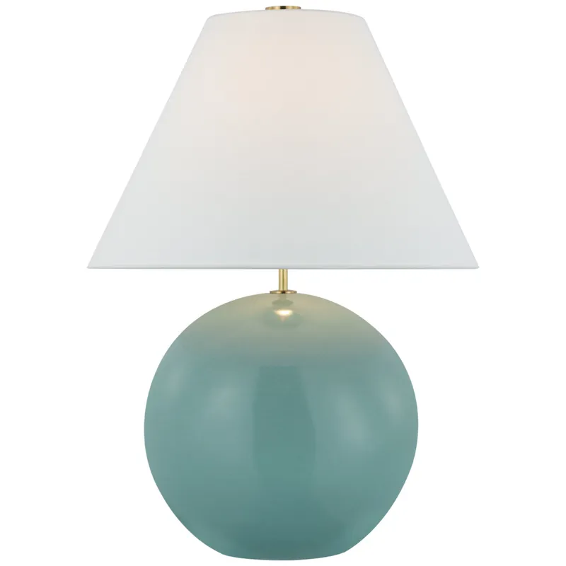 kate spade new york Brielle Large Table Lamp in Seafoam Blue with Linen Shade W21" x H28.5"