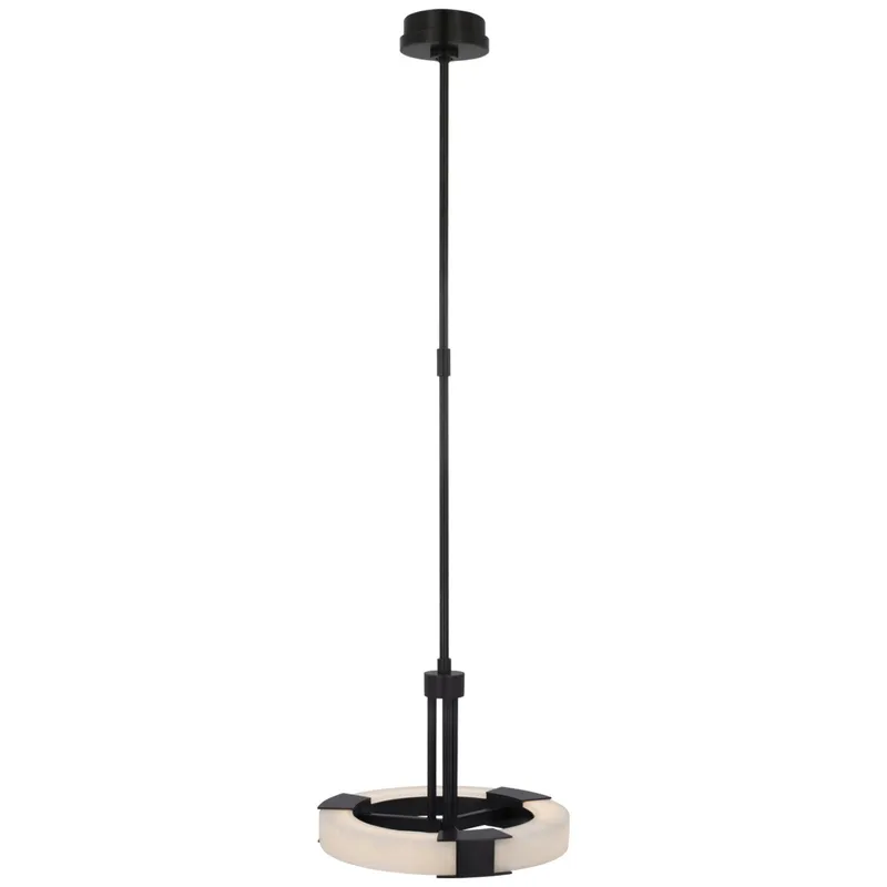 Kelly Wearstler Covet Small Ring Pendant in Bronze and Alabaster Ceiling Light W13.75"