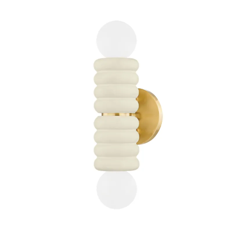 Bibi 2-Light Wall Sconce in Aged Brass by Eny Lee Parker 4.75W x 13.25H