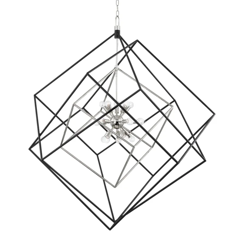 Roundout 15-Light Chandelier in Polished Nickel 42W x 55.5H