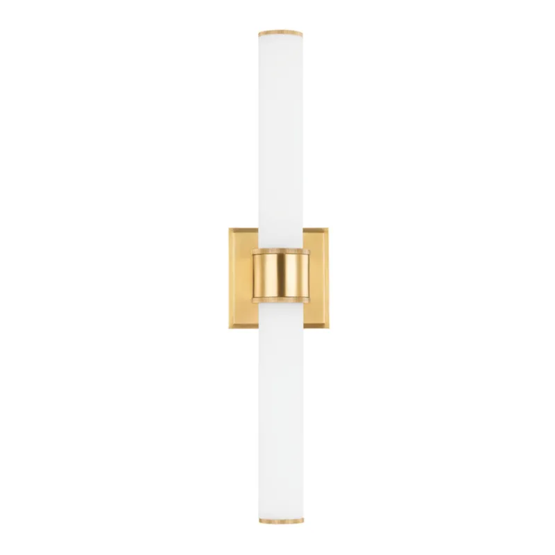 Mill Valley 2-Light Wall Sconce in Aged Brass 4.5W x 20H