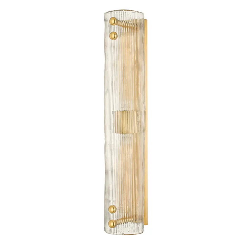 Prospect Park 2-Light Wall Sconce in Aged Brass 4.25W x 23H