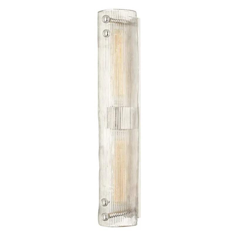 Prospect Park 2-Light Wall Sconce in Polished Nickel 4.25W x 23H