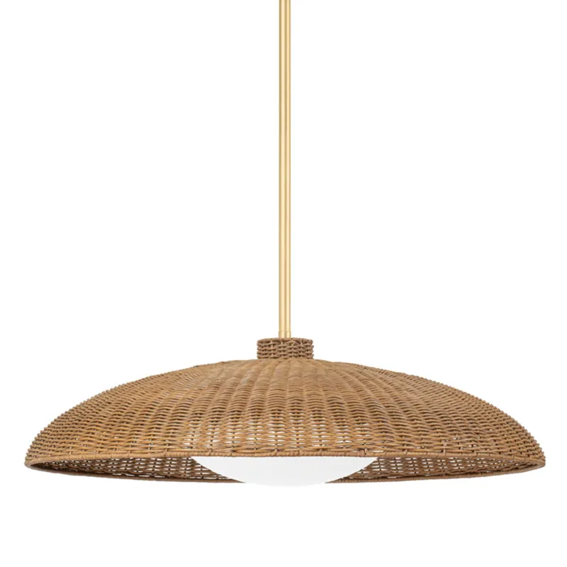 Delano 1-Light Pendant in Vintage Gold Leaf 32.5W x 9.5H