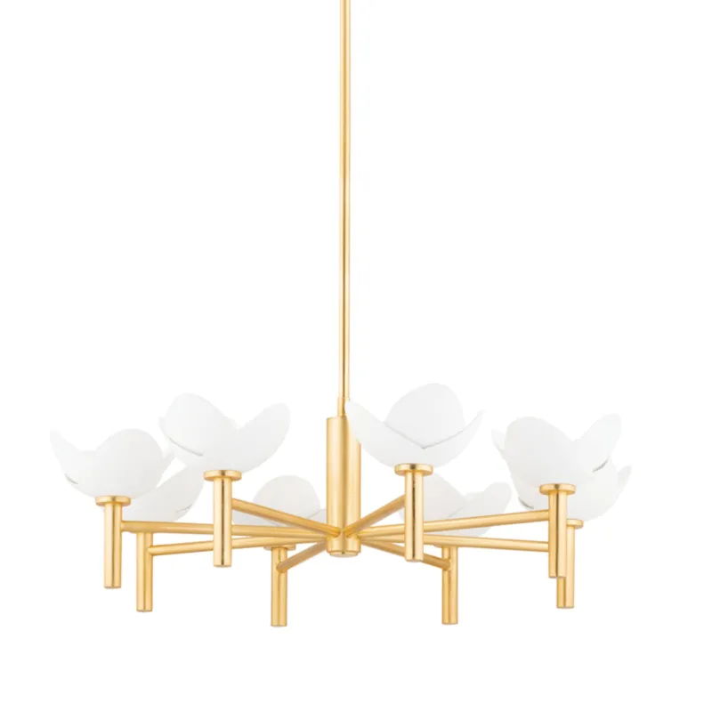 Dawson 8-Light Chandelier in Gold Leaf 33.75W x 11.75H