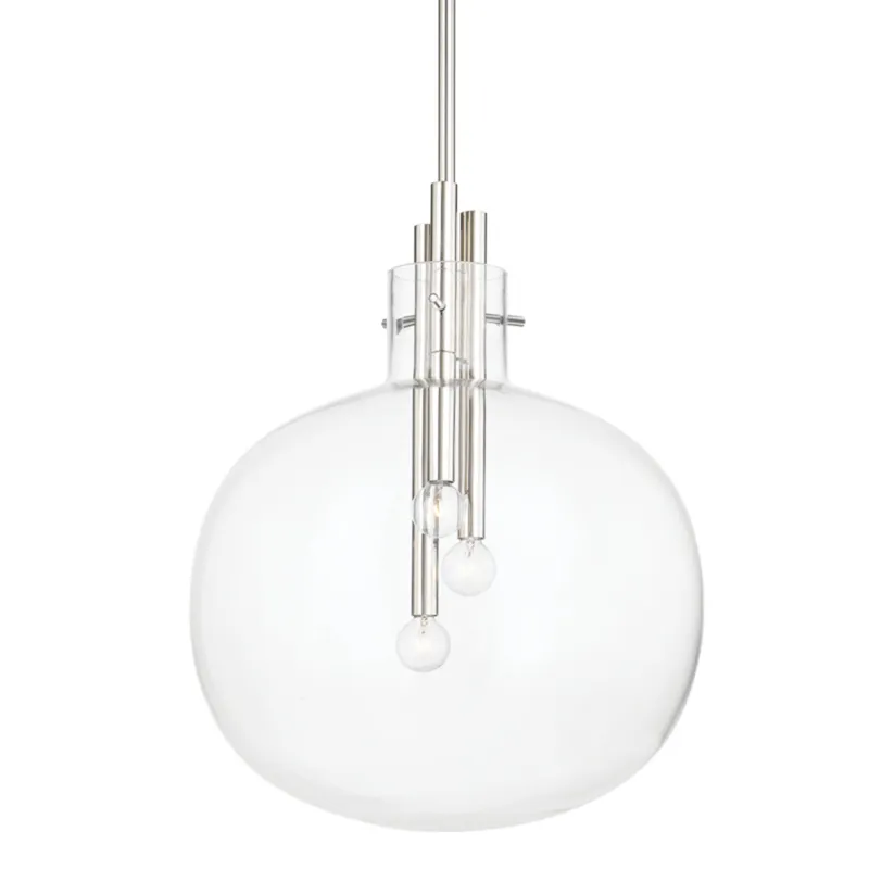 Hempstead 3-Light Pendant in Polished Nickel 18.25W x 22.5H