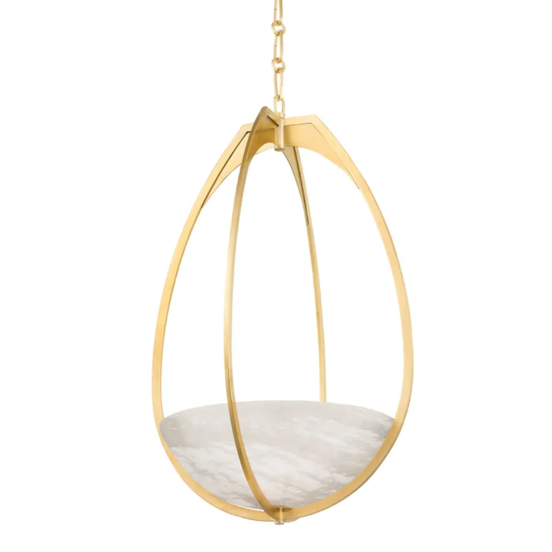 Lloyd 1-Light Pendant in Aged Brass 18.5W x 30.5H