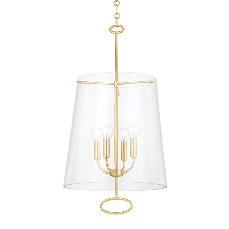 James 4-Light Pendant in Aged Brass 15W x 27.75H