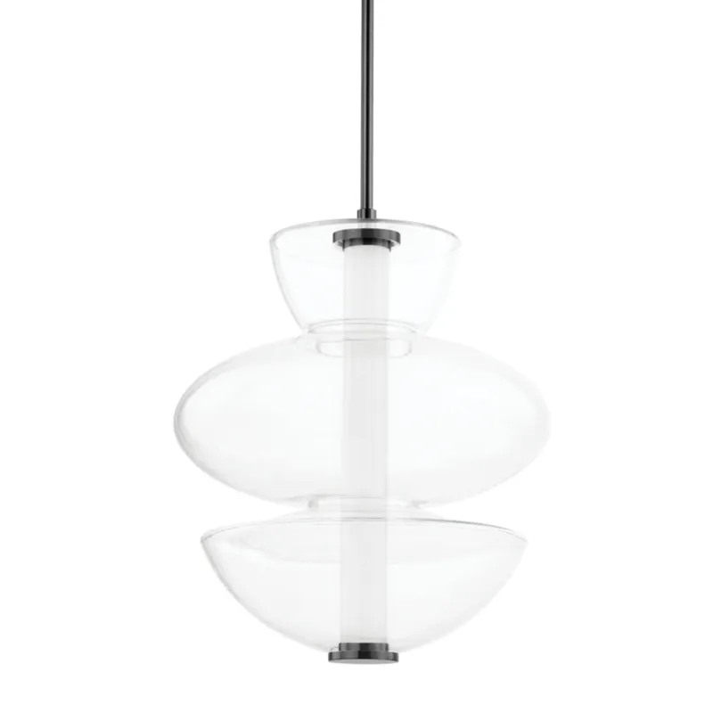 Palermo 1-Light Pendant in Black Nickel 19W x 22.5H