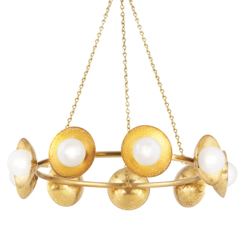 Glimmer 9-Light Chandelier in Aged Brass 40W x 8H