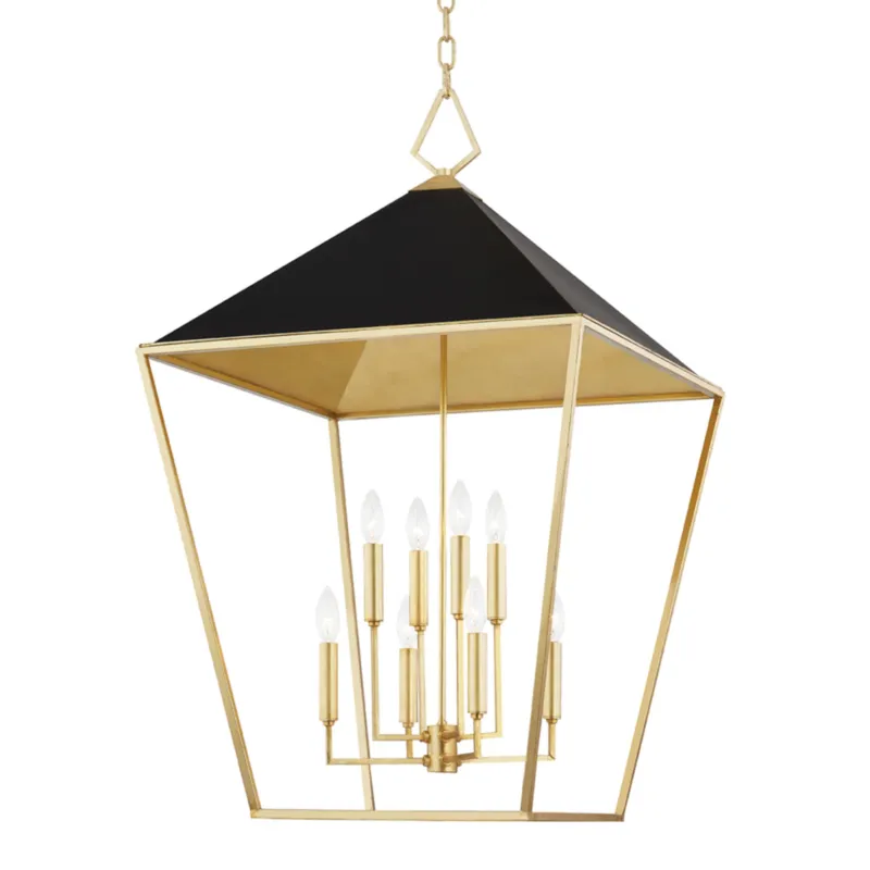 Paxton 8-Light Pendant in Gold Leaf 24L x 24W x 39H