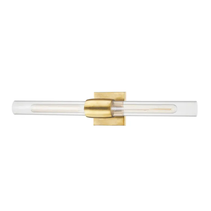 Hogan 2-Light Wall Sconce in Aged Brass 4.5W x 24.5H (7552-AGB)