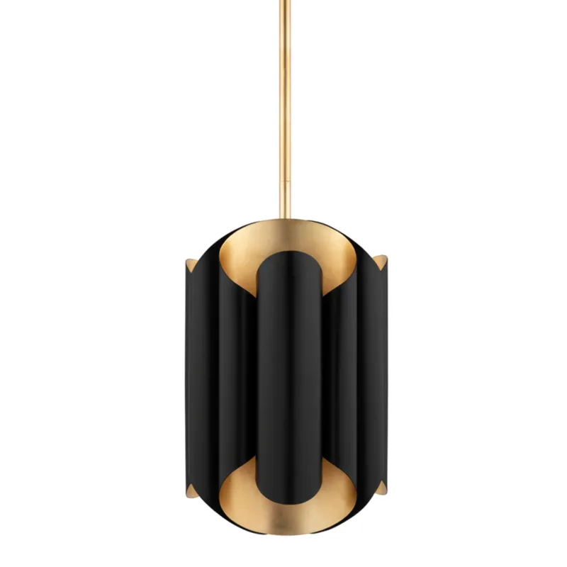 Banks 6-Light Pendant in Gold Leaf 12W x 17H (Black)