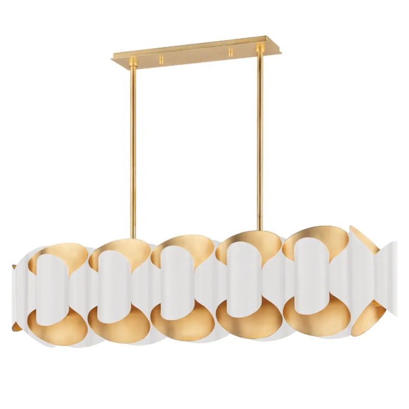 Banks 12-Light Linear in Gold Leaf 46L x 13W x 11.75H (White)