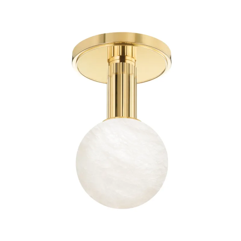 Murray Hill 1-Light Flush Mount in Aged Brass 4.5W x 8H