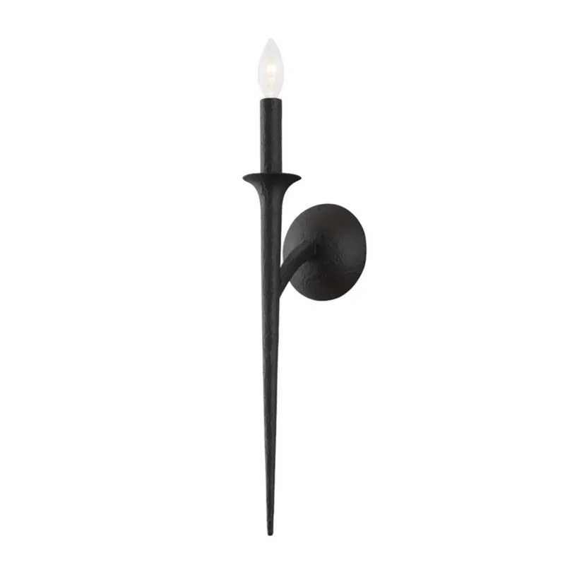 Luca 1-Light Wall Sconce in Black Iron 4.75W x 20.25H