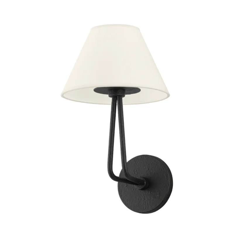 Ozias 1-Light Wall Sconce in Black Iron 8W x 13.75H