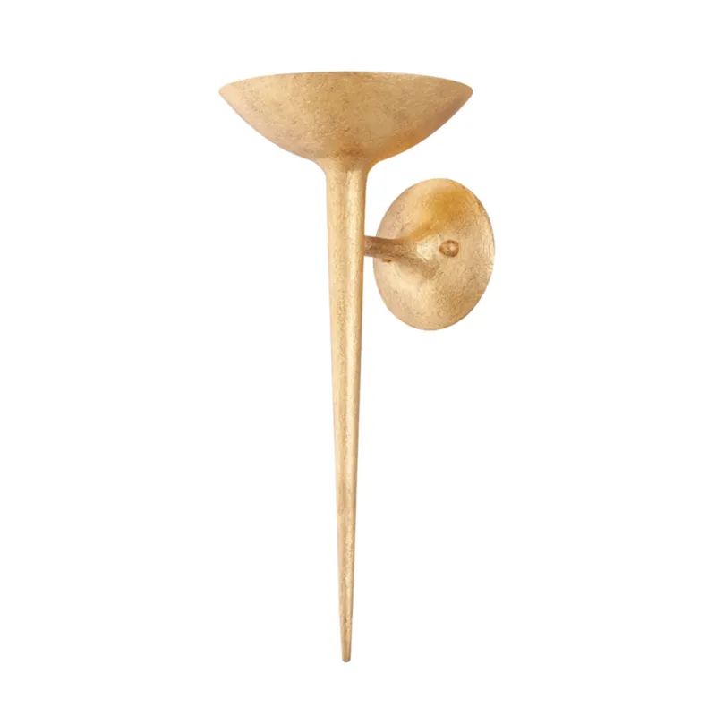 Cecilia 1-Light Wall Sconce in Vintage Gold Leaf 8W x 18.5H