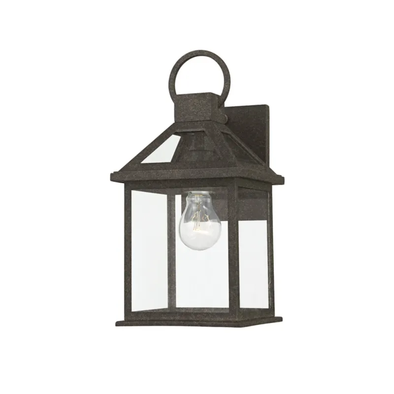 Sanders 1-Light Exterior Wall Sconce in French Iron by Becki Owens 6.75W x 13.5H