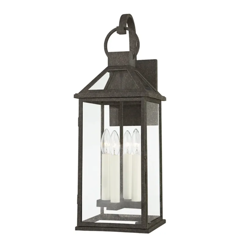 Sanders 4-Light Exterior Wall Sconce in French Iron by Becki Owens 8.5W x 24H