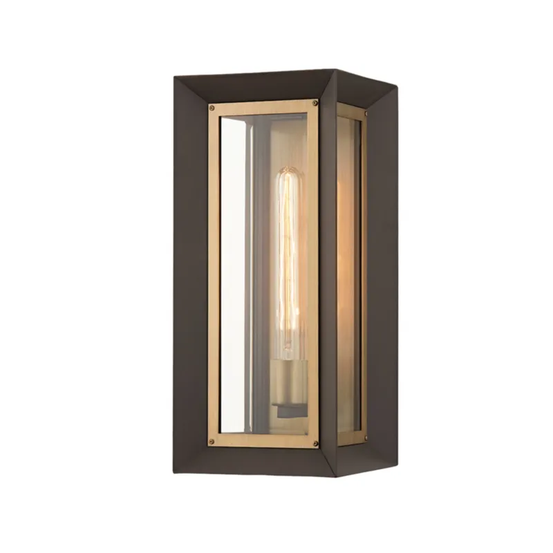 Lowry 1-Light Exterior Wall Sconce in Textured Bronze 7.5W x 17H