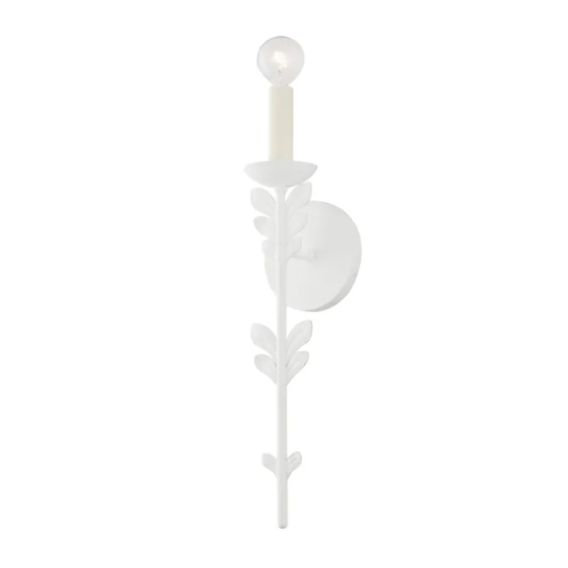 Florian 1-Light Wall Sconce in Gesso White 4.5W x 20H