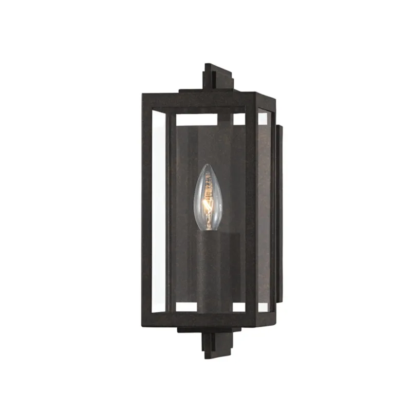 Nico 1-Light Exterior Wall Sconce in French Iron 5W x 12.5H